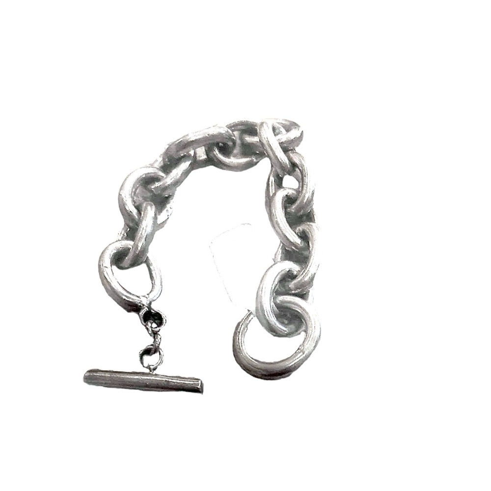 Chunky Silver Chain Bracelet Solid 925 Silver - image 2